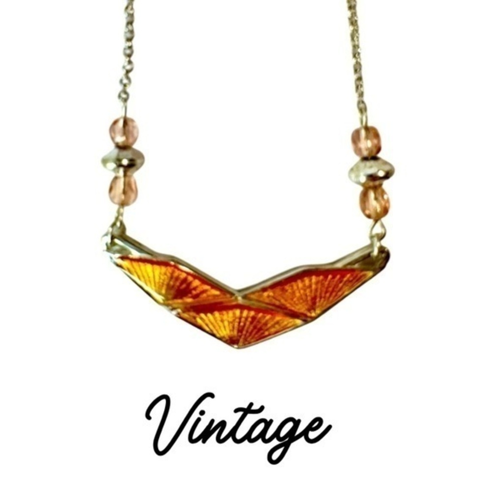 Art Deco Vintage Enamel Choker Necklace New Vintage DeadStock